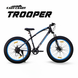 EAST COAST Unisex Trooper 21 Speed Cycle/Mountain Bike | 26T Fat Bike/Cycle Without Carrier, 17 Inch Frame, Dual Disk Brake Ideal for 13+ Years, Front Suspension