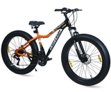EAST COAST Firevault 26T Fat Tyre Cycle for Boys, & Kids 15+, 21 Gears Cycle, Dual Disc Brakes, Front Suspension