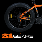 EAST COAST Firevault 26T Fat Tyre Cycle for Boys, & Kids 15+, 21 Gears Cycle, Dual Disc Brakes, Front Suspension