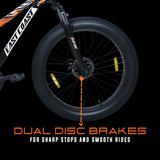 EAST COAST Firevault 26T Fat Tyre Cycle for Boys, & Kids 15+, 21 Gears Cycle, Dual Disc Brakes, Front Suspension