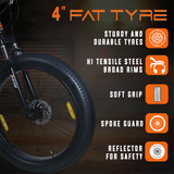 EAST COAST Firevault 26T Fat Tyre Cycle for Boys, & Kids 15+, 21 Gears Cycle, Dual Disc Brakes, Front Suspension