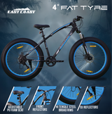 EAST COAST Unisex Trooper 21 Speed Cycle/Mountain Bike | 26T Fat Bike/Cycle Without Carrier, 17 Inch Frame, Dual Disk Brake Ideal for 13+ Years, Front Suspension
