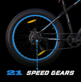 EAST COAST Unisex Trooper 21 Speed Cycle/Mountain Bike | 26T Fat Bike/Cycle Without Carrier, 17 Inch Frame, Dual Disk Brake Ideal for 13+ Years, Front Suspension