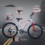 CARNAGE 24T 7-Speed Mountain Bicycle for Kids of 9 to 13 yrs Age – White Color
