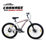 CARNAGE 24T Single-Speed Mountain Bicycle for Kids of 9 to 15 yrs Age – White Color