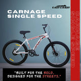 CARNAGE 24T Single-Speed Mountain Bicycle for Kids of 9 to 15 yrs Age – White Color