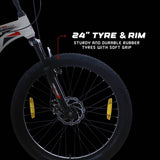 CARNAGE 24T Single-Speed Mountain Bicycle for Kids of 9 to 15 yrs Age – White Color