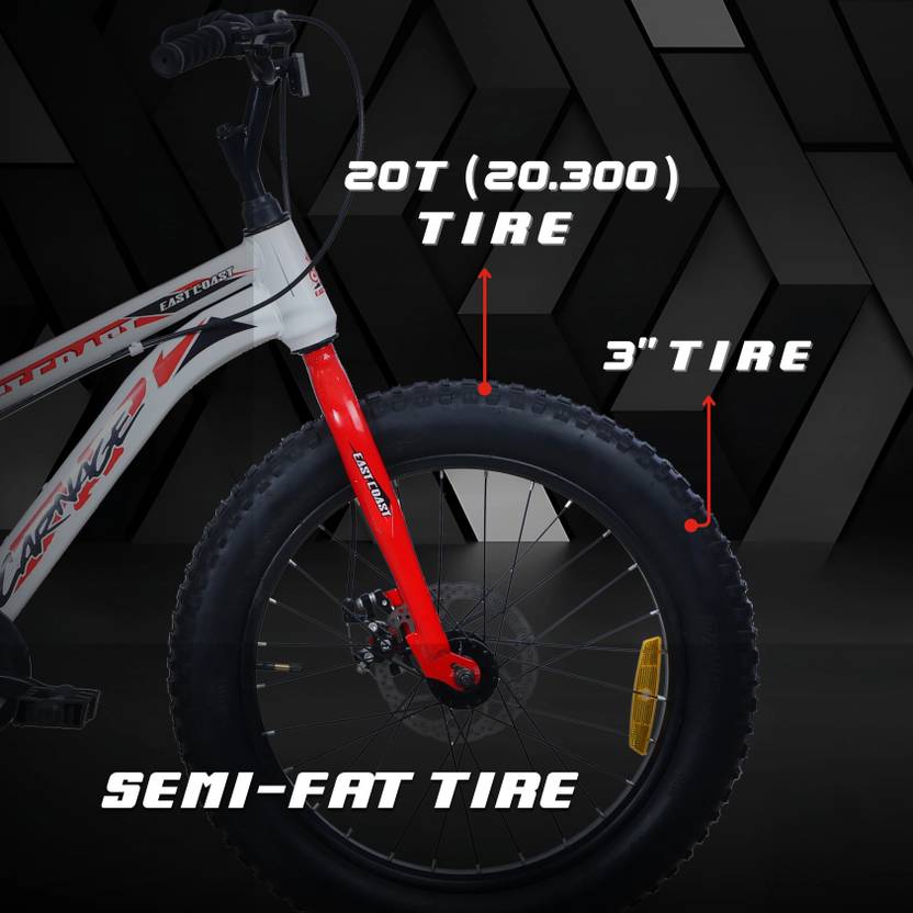 Carnage 20T Single Speed Cycle/Fat Bike for Kids - Ideal for 5 to 9 years