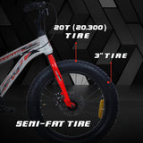 Carnage 20T Single Speed Cycle/Fat Bike for Kids - Ideal for 5 to 9 years