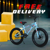 Carnage 20T Single Speed Cycle/Fat Bike for Kids - Ideal for 5 to 9 years (Sky Blue)