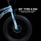 Carnage 20T Single Speed Cycle/Fat Bike for Kids - Ideal for 5 to 9 years (Sky Blue)
