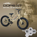 DOPE 20T Kids Fat Bike With Dual Disc Brakes - Butter Scotch Color