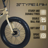 DOPE 20T Kids Fat Bike With Dual Disc Brakes - Butter Scotch Color