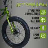 DOPE 20T Kids Fat Bike With Dual Disc Brakes - Green Color
