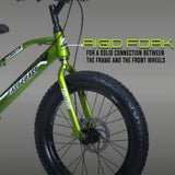 DOPE 20T Kids Fat Bike With Dual Disc Brakes - Green Color