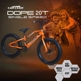 DOPE 20T Kids Fat Bike With Dual Disc Brakes - Orange Color