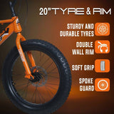 DOPE 20T Kids Fat Bike With Dual Disc Brakes - Orange Color