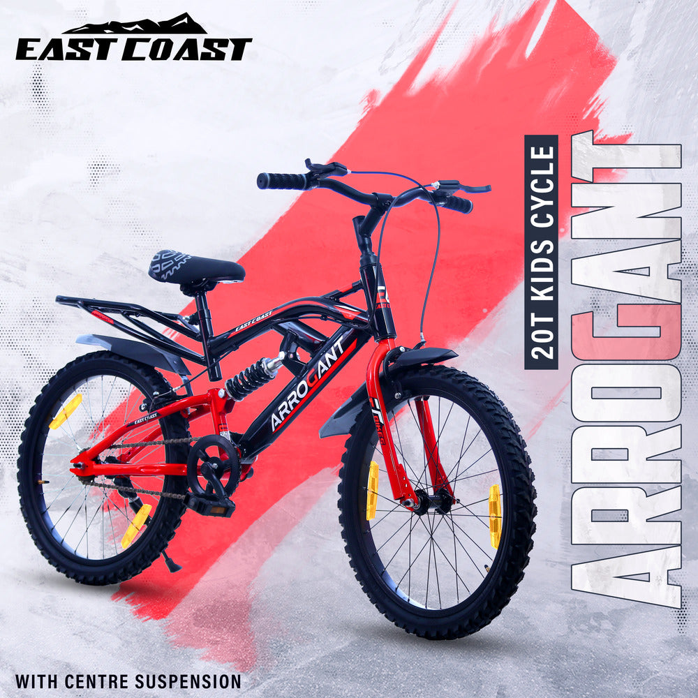 ARROGANT 20T Single Speed Kids Cycle with Center Suspension - Red Color