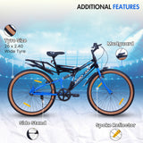 ARROGANT 26T Single Speed Hybrid Bicycle/City Bike With Center Suspension - Blue Color