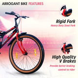 ARROGANT 26T Single-Speed Hybrid Bicycle/City Bike With Center Suspension - Red Color