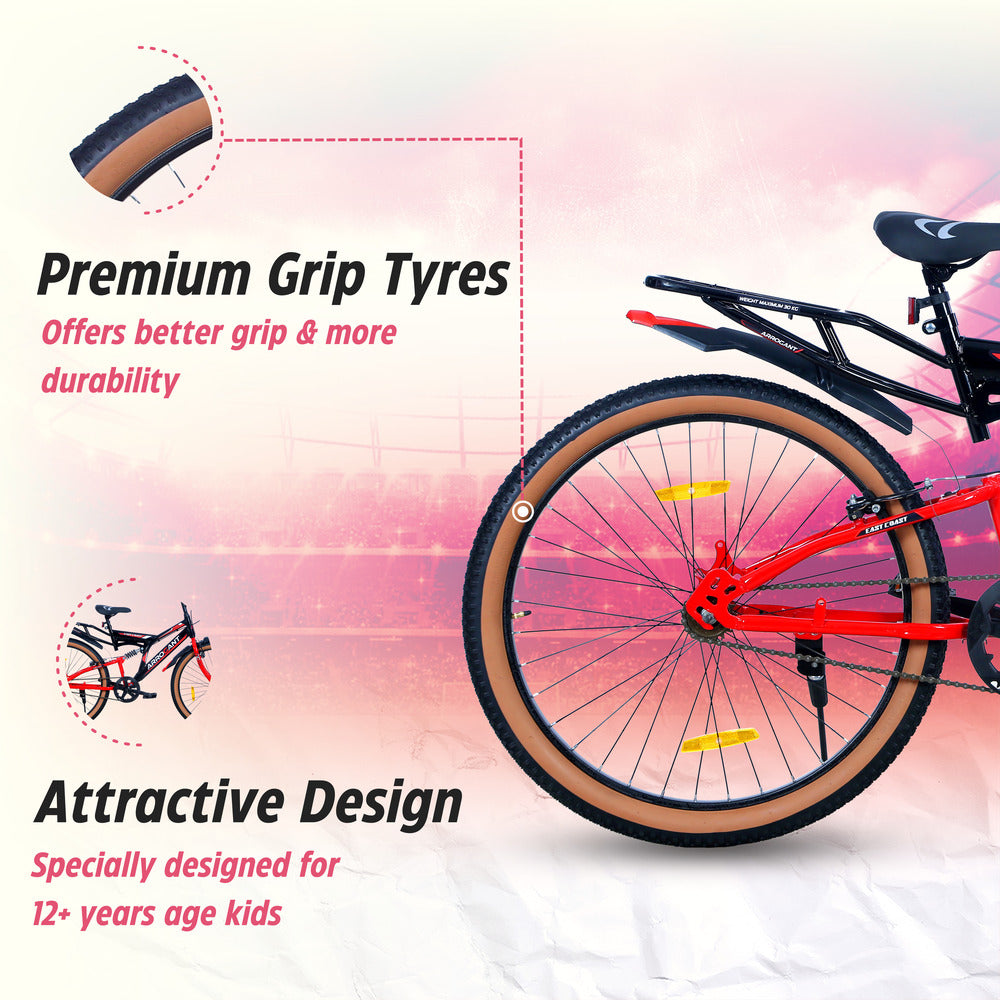 ARROGANT 26T Single-Speed Hybrid Bicycle/City Bike With Center Suspension - Red Color
