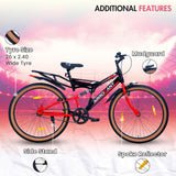 ARROGANT 26T Single-Speed Hybrid Bicycle/City Bike With Center Suspension - Red Color