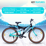 ARROGANT 26T Hybrid Bicycle/City Bike With Center Suspension - Seagreen Color