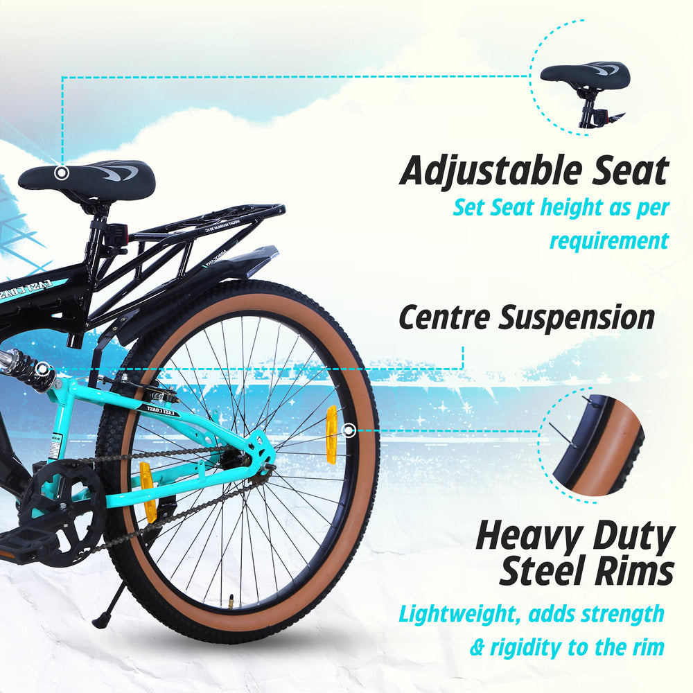 ARROGANT 26T Hybrid Bicycle/City Bike With Center Suspension - Seagreen Color