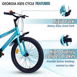 Georgia Single-Speed Kids Cycle | 20T Bike for Kids - Dual Shade (Black-Seagreen)