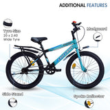 Georgia Single-Speed Kids Cycle | 20T Bike for Kids - Dual Shade (Black-Seagreen)