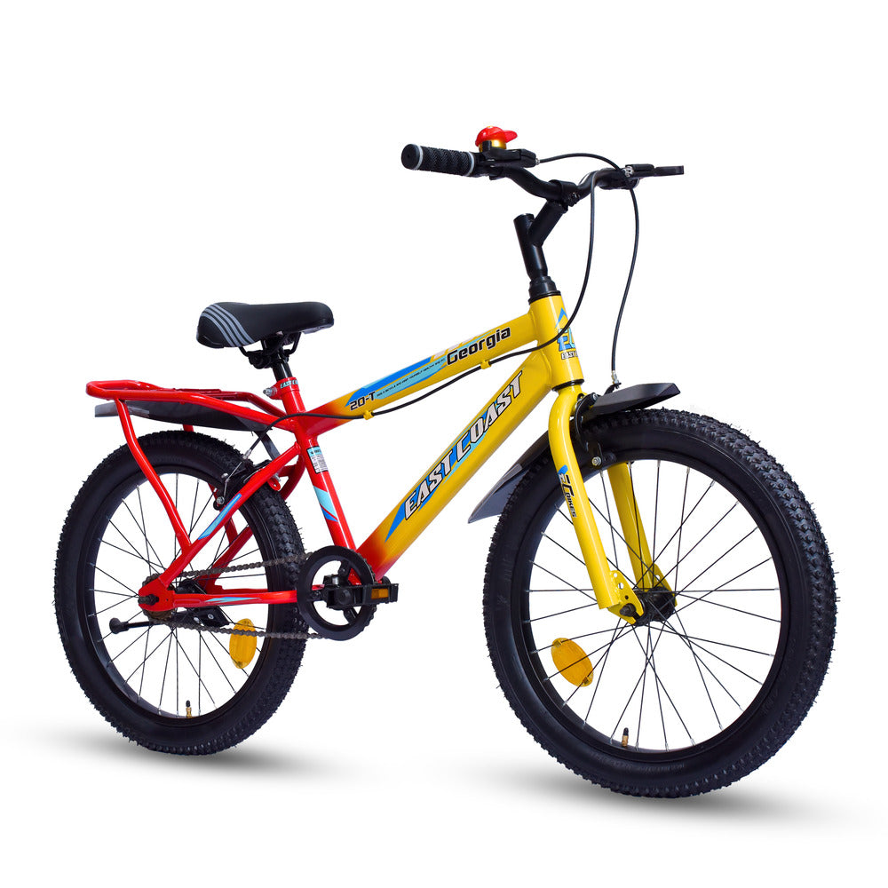 Georgia Single-Speed Kids Cycle/Bicycle | 20T Bike for Kids - Dual Shade (Yellow-Red)
