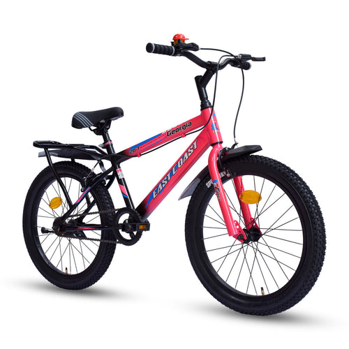 EAST COAST Georgia Single-Speed Kids Cycle | 20T Bike for Kids - Dual Shade (Black-Pink)