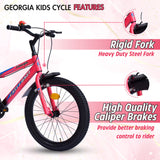 Georgia Single-Speed Kids Cycle | 20T Bike for Kids - Dual Shade (Black-Pink)