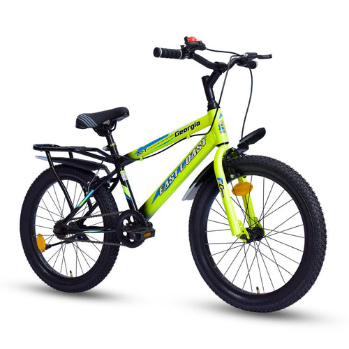 EAST COAST Georgia Single-Speed Kids Cycle Bicycle | 20T Bike for Kids - Dual Shade (Black-Green)