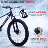 HUSTLE 7 Speed 26T Mountain Bike/Cycle - Black Color