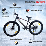 HUSTLE 7 Speed 26T Mountain Bike/Cycle - Black Color