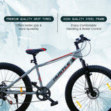 HUSTLE 7 Speed SkyScaper Semi Fat Tyre 26T Mountain Bike/Cycle - Grey Color