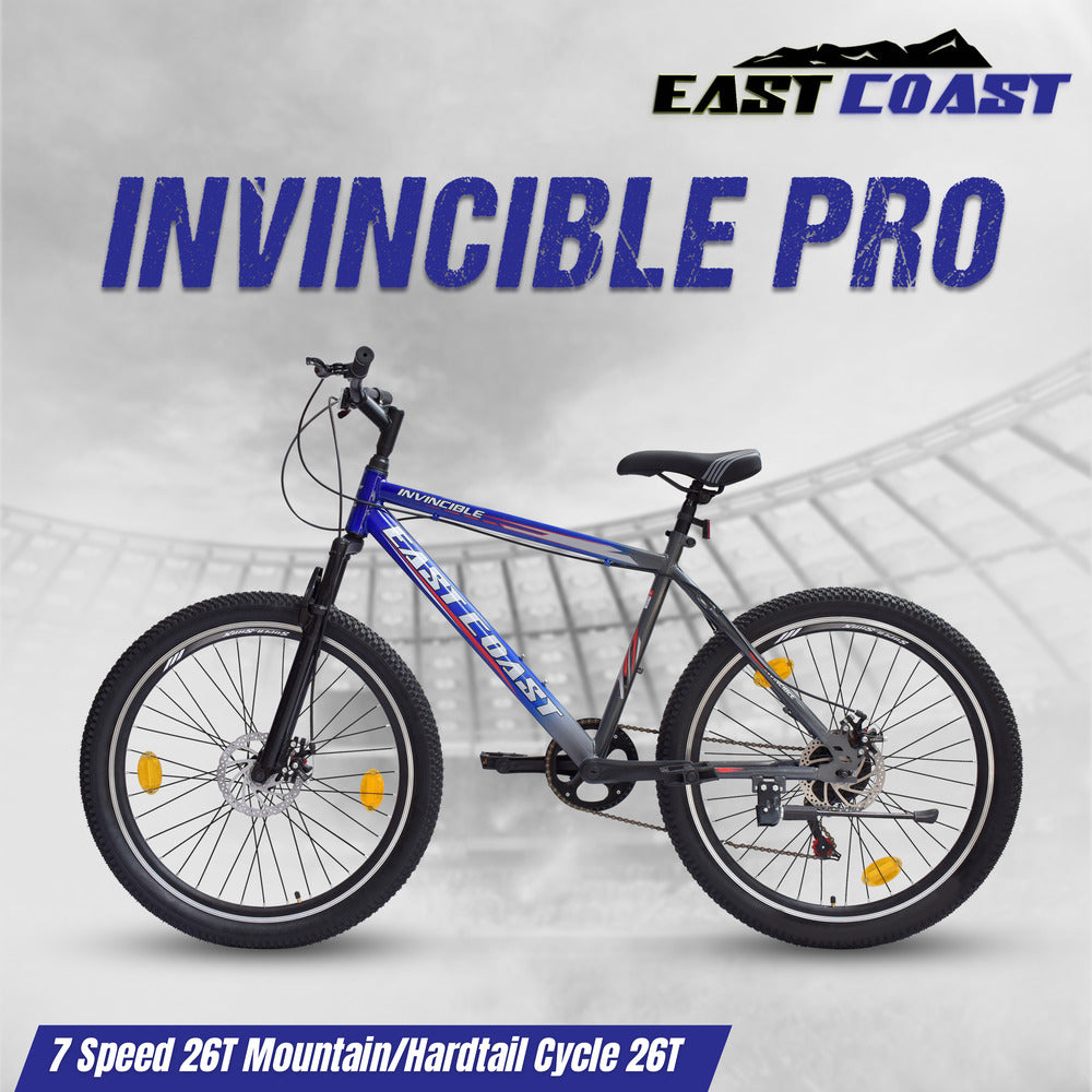 INVINCIBLE PRO 7 SPEED 26T Mountain Bike/Cycle - Blue Color