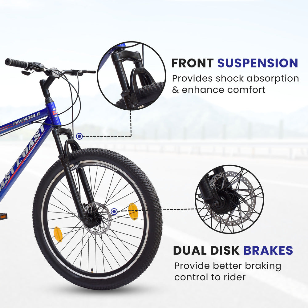 INVINCIBLE PRO 7 SPEED 26T Mountain Bike/Cycle - Blue Color