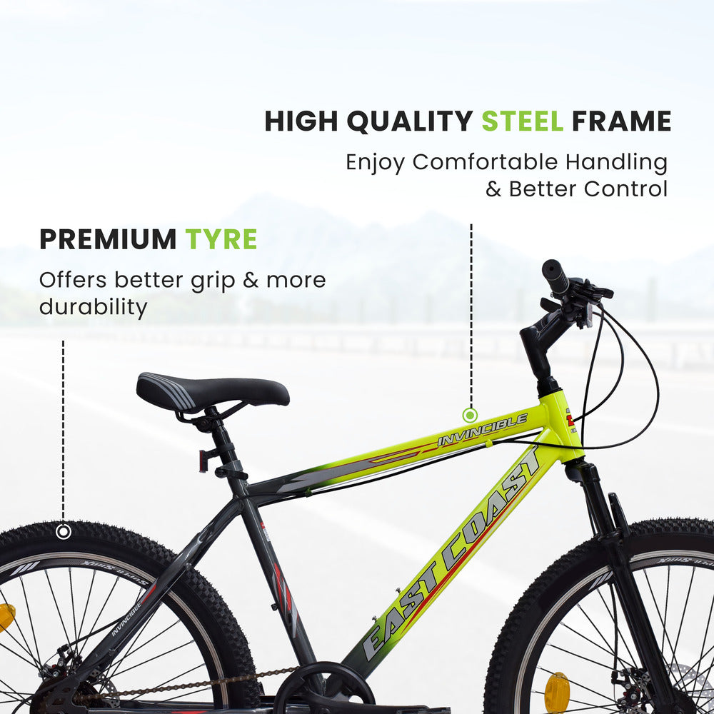 INVINCIBLE PRO 7 SPEED 26T Mountain Bike/Cycle - Green Color