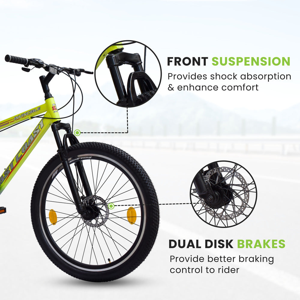 INVINCIBLE PRO 7 SPEED 26T Mountain Bike/Cycle - Green Color