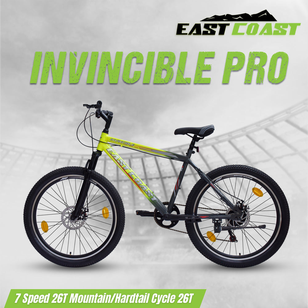 INVINCIBLE PRO 7 SPEED 26T Mountain Bike/Cycle - Green Color