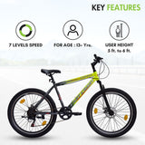 INVINCIBLE PRO 7 SPEED 26T Mountain Bike/Cycle - Green Color