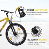 INVINCIBLE PRO 7 SPEED 26T Mountain Bike/Cycle - Yellow Color