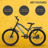 LEGEND 24T Single-Speed Mountain Bicycle for Kids of 9 to 15 yrs Age – Grey Color