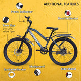 LEGEND 24T Single-Speed Mountain Bicycle for Kids of 9 to 15 yrs Age – Grey Color