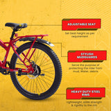 LEGEND 24T Single-Speed Mountain Bicycle for Kids of 9 to 15 yrs Age – Red Color