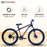 MEXICO 27.5T Single-Speed Cycle/Mountain bike - Orange Color