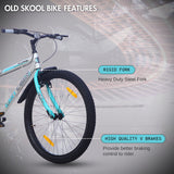 Old Skool Single-Speed Cycle/Bicycle | 26T Mountain Bike - White Color