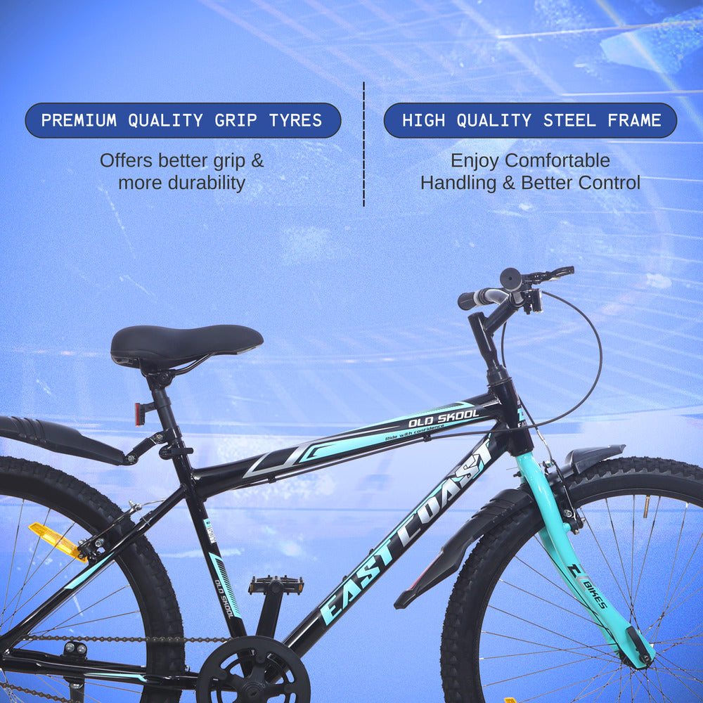 Old Skool Single-Speed Cycle/Bicycle | 26T Mountain Bike - Black Color